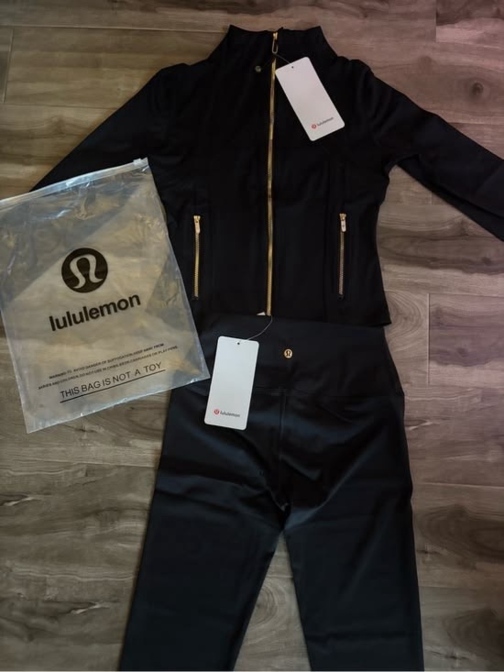 lululemon athletica Black High-Rise Leggings with Zip-Front Jacket
